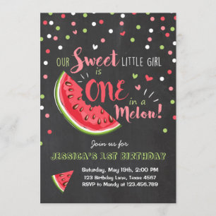 Watermelon Birthday Invitation Melon Summer Party Kaart