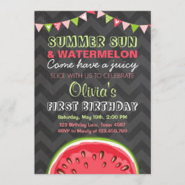 Watermelon Birthday Invitation Sun Summer Party Kaart