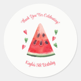 Watermelon Birthday Invitations Ronde Sticker