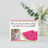 Watermelon Birthday Invite Kaart (Staand voorkant)