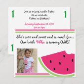 Watermelon Birthday Invite Kaart (Voorkant / Achterkant)