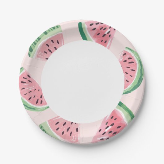 Watermelon Birthday Papieren Bordje (Voorkant)
