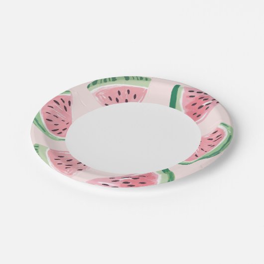 Watermelon Birthday Papieren Bordje (Gekanteld)