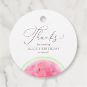 Watermelon Birthday Party Bedankjes Labels (Voorkant)