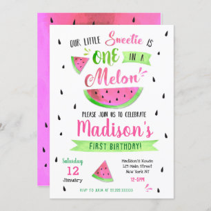 Watermelon Birthday Party Invitation Kaart