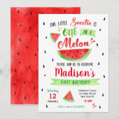 Watermelon Birthday Party Invitation Kaart (Voorkant / Achterkant)