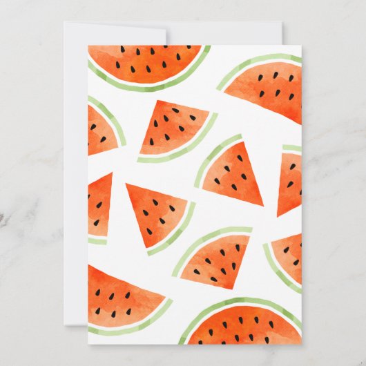 Watermelon Birthday Party Summer Beach Tropical Kaart (Achterkant)