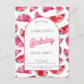 Watermelon Birthday Pool Party Briefkaart (Voorkant)