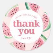 Watermelon Birthday Ronde Sticker (Voorkant)