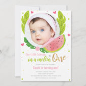 Watermelon Birthday Uitnodigingen met foto (Voorkant)