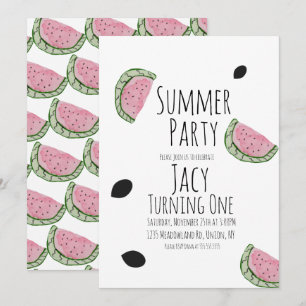 Watermelon Birthday Waterverf Summer Seeds Kaart