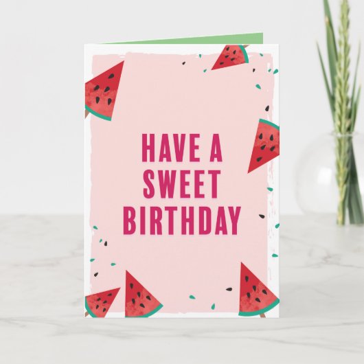 Watermelon Birthday Wenskaart Kaart (Voorkant)
