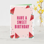 Watermelon Birthday Wenskaart Kaart (Gele Bloem)