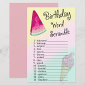 Watermelon Birthday Word Scramble Game (Voorkant / Achterkant)