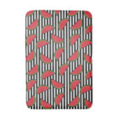 Watermelon Black & White Stripes Pattern Badmat (Voorkant Verticaal)