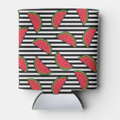 Watermelon Black & White Stripes Pattern Blikjeskoeler (Voorkant)