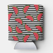 Watermelon Black & White Stripes Pattern Blikjeskoeler (Achterkant)