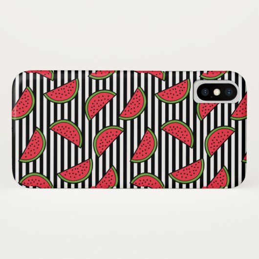 Watermelon Black & White Stripes Pattern Case-Mate iPhone Case (Achterkant (horizontaal))