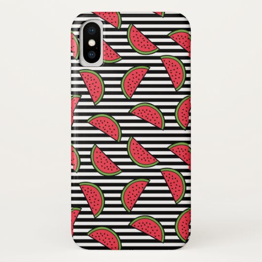 Watermelon Black & White Stripes Pattern Case-Mate iPhone Case (Achterkant)