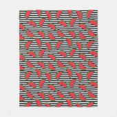 Watermelon Black & White Stripes Pattern Fleece Deken (Voorkant)