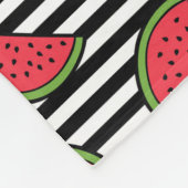 Watermelon Black & White Stripes Pattern Fleece Deken (Hoek)