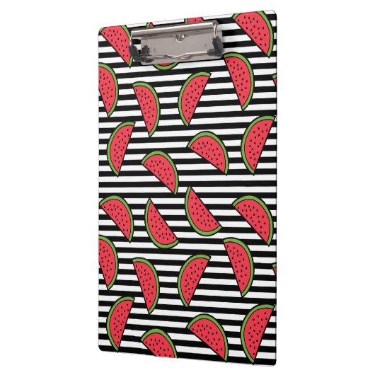 Watermelon Black & White Stripes Pattern Klembord (Links)