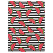 Watermelon Black & White Stripes Pattern Klembord (Achterkant)