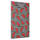 Watermelon Black & White Stripes Pattern Klembord (Rechts)