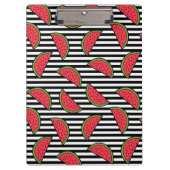 Watermelon Black & White Stripes Pattern Klembord (Voorkant)