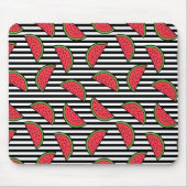 Watermelon Black & White Stripes Pattern Muismat (Voorkant)