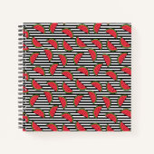 Watermelon Black & White Stripes Pattern Notitieboek (Voorkant)
