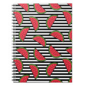 Watermelon Black & White Stripes Pattern Notitieboek (Voorkant)