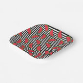 Watermelon Black & White Stripes Pattern Papieren Bordje (Gebogen)
