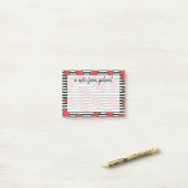 Watermelon Black & White Stripes Pattern Post-it® Notes (Op bureau)