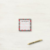 Watermelon Black & White Stripes Pattern Post-it® Notes (Op bureau)