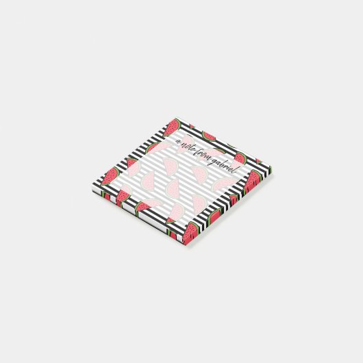 Watermelon Black & White Stripes Pattern Post-it® Notes (Schuin)
