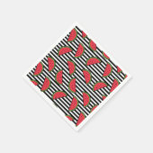 Watermelon Black & White Stripes Pattern Servet (Hoek)