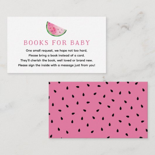 Watermelon Boeken voor Baby Informatiekaartje (Voorkant / Achterkant)