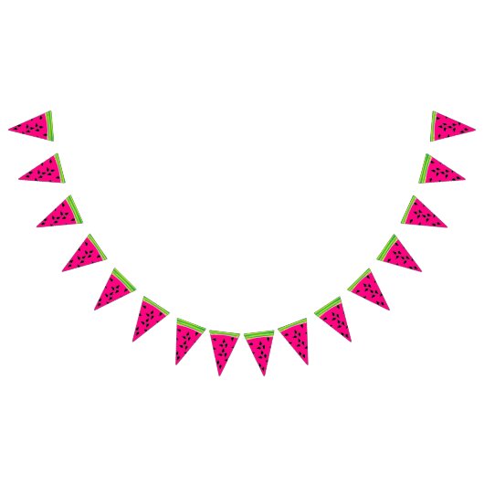 Watermelon Bunting Banner Pink Green Party Decor (Alle)