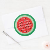 Watermelon Cartoon Art Schoolboek behoort tot Ronde Sticker (Envelop)