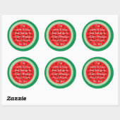 Watermelon Cartoon Art Schoolboek behoort tot Ronde Sticker (Vel)