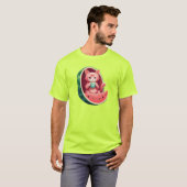 Watermelon Cat Coffee Break T-shirt (Voorkant volledig)