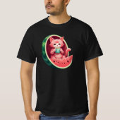 Watermelon Cat Coffee Break T-shirt (Voorkant)
