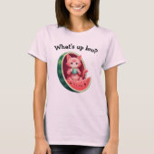 Watermelon Cat Coffee Break T-shirt (Voorkant)