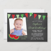 Watermelon Chalkboard Fotodag Kaart (Voorkant)