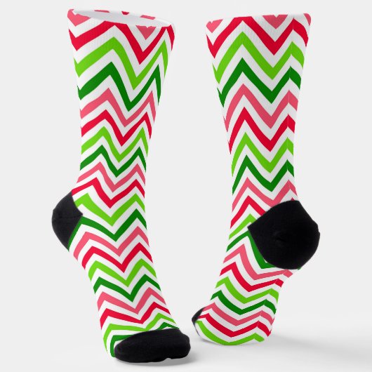 Watermelon Chevron Pattern Socks Sokken (Gebogen)