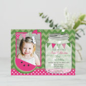 Watermelon Chevron Pendants Party Birthday Kaart (Staand voorkant)
