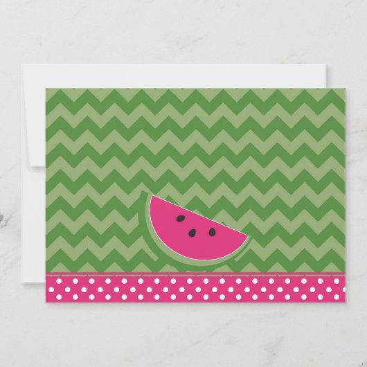 Watermelon Chevron Pendants Party Birthday Kaart (Achterkant)