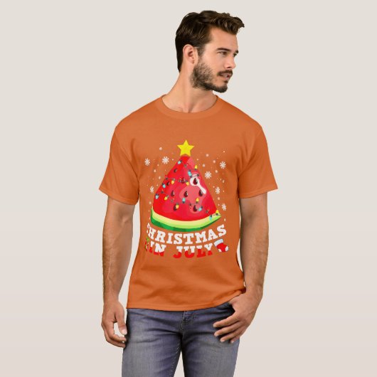Watermelon Christmasree Christmas In July boy T-shirt (Voorkant volledig)
