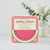 Watermelon Cookout Picnic Uitnodiging (Staand voorkant)